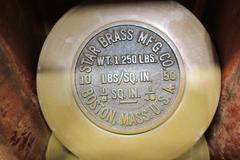 Star Brass Mf'g Co. ***Antique*** Single Range Deadweight Gage Tester with 74.5 Lbs of Brass Weight Sets in Original Wooden Boxes