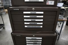 Kennedy 3-Tier Portable Tool Cabinet with Contents: Assorted Cutting Tools and More