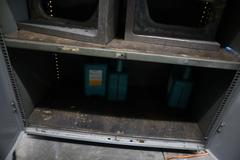 Metal Cabinet, 2 Door, 4 Adjustable Shelves with 3 Angle Plates and Contents
