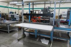 Adjustable Work Bench and Light w Power Strip