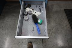 Lista Cabinet Base Work Bench, Maple Top, 9 Drawers - Contents: Assorted Milling Cutters - Some Carbide