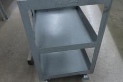 Metal Shop Cart with Wood Top & Locking Wheels