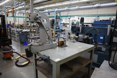 Arbor Press, E-Z Tapper and Bench Vise on Steel Table