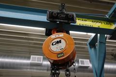Midwest Crane Heavy Duty Mold Table with Overhead Crane, 4,000 #Capacity, CM Lodestar 2 Ton and 1/2 Ton Hand Chain Hoists 