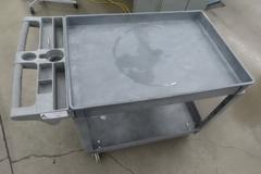 Rolling Cart Portable on Casters w Tray and Cup Holders