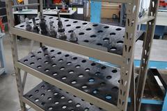 CT40 Taper Tool Rack Cart (Portable) (4) Shelves - 140 Tool Holder Stations with Assorted CT40 Taper Tool Holders