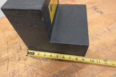 George Scherr Co. Ultra-Flat Stepped Black Granite Surface Plate, 9" x 9" x 9" with 5" x 4" Step