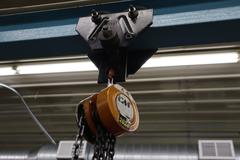 Midwest Crane Heavy Duty Mold Table with Overhead Crane, 4,000 #Capacity, CM Lodestar 2 Ton and 1/2 Ton Hand Chain Hoists 