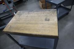 Uline HD Metal Tool Cart with Butcherblock Maple Top
