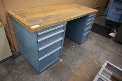 Lista Cabinet Base Work Bench, Maple Top, 9 Drawers - Contents: Assorted Milling Cutters - Some Carbide