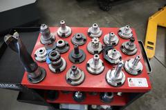 Huot 50 Taper Tool Cart with CT50 Tool Holders, Haas Retention Knobs, Step Clamps