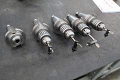 CT50 Taper Tool Holders: (4) w Jacobs Drill Chucks, (1) End Mill Holder, Haas Retention Knobs