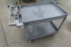 Rolling Cart Portable on Casters w Tray and Cup Holders