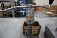 Arbor Press, E-Z Tapper and Bench Vise on Steel Table