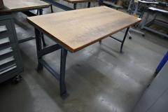 Work Bench, Wood Top, Metal Legs