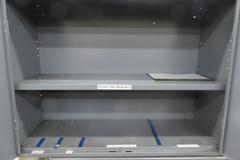 Wood Top Bench w Metal Frame (2) Door Equipto Cabinets w Lower Shelf and Contents