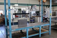 Midwest Crane Heavy Duty Mold Table with Overhead Crane, 4,000 #Capacity, CM Lodestar 2 Ton and 1/2 Ton Hand Chain Hoists 