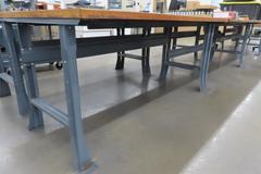 Work Bench, Wood Top, Metal Legs