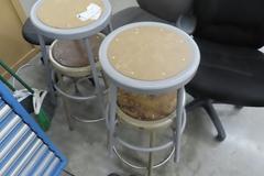 Chairs (3) on Casters, (4)  Shop Stools