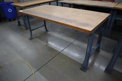 Work Bench, Wood Top, Metal Legs