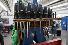 Portable Tool Rack with: Clamps, Hand Tools, Lifting Straps, Chains, Eye-Bolts, Hooks