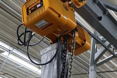 Heavy Duty Steel Mold Table with Overhead Hoist System, Harrington 3 Ton and 2Ton Electric Chain Hoists, I Beam, Trolleys