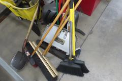 Brooms, Shovels, Rakes, Dust Pans, Mop w Bucket