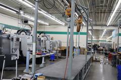 Heavy Duty Steel Mold Table with Overhead Hoist System, Harrington 3 Ton and 2Ton Electric Chain Hoists, I Beam, Trolleys