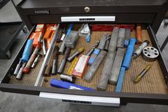 Kennedy 3-Tier Portable Tool Cabinet with Contents: Assorted Cutting Tools and More