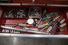 Portable Tool Rack with: Clamps, Hand Tools, Lifting Straps, Chains, Eye-Bolts, Hooks