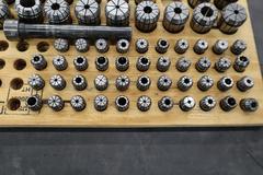 ER32 and ER16 Flex Collets with (1) ER16 Tool Holder in Divider Rack
