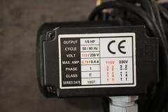 Dayton 3GRU6 Coolant Pump, Suction Type 1/8 Hp, 115V Single Phase with 3/4" Inlet/Outlet