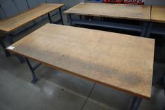Work Bench, Wood Top, Metal Legs