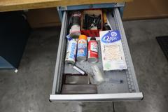 Lista Cabinet Base Work Bench, Maple Top, 9 Drawers - Contents: Assorted Milling Cutters - Some Carbide