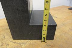 George Scherr Co. Ultra-Flat Stepped Black Granite Surface Plate, 9" x 9" x 9" with 5" x 4" Step