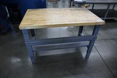 Maple Top Work Bench with Lower Shelf