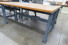 Work Bench, Wood Top, Metal Frame