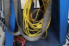 Portable Tool Rack with: Clamps, Hand Tools, Lifting Straps, Chains, Eye-Bolts, Hooks