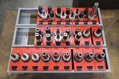 Haimer HSK40 Shrink Fit Tool Holders with Tool Rack - 34 Holders