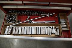 Portable Tool Rack with: Clamps, Hand Tools, Lifting Straps, Chains, Eye-Bolts, Hooks