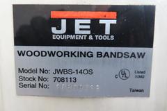 Jet Model JWBS-140S Vertical Band Saw w Titling Table on Portable Base