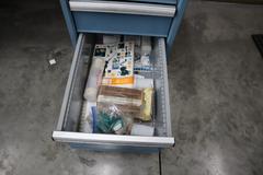 Lista Cabinet Base Work Bench, Maple Top, 9 Drawers - Contents: Assorted Milling Cutters - Some Carbide
