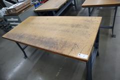 Work Bench, Wood Top, Metal Legs