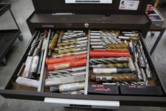 Kennedy 3-Tier Portable Tool Cabinet with Contents: Assorted Cutting Tools and More