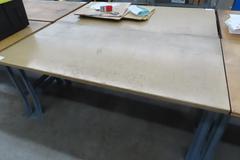 Work Bench, Wood Top, Metal Legs