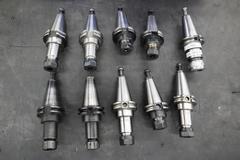 CT40 Taper Tool Holders: (9) Er20 Collet Holders, (1) Nikken SKN-16B Collet Holder
