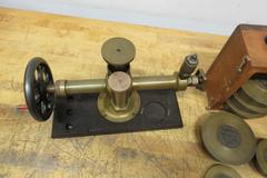 Star Brass Mf'g Co. ***Antique*** Single Range Deadweight Gage Tester with 74.5 Lbs of Brass Weight Sets in Original Wooden Boxes