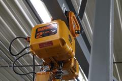 Heavy Duty Steel Mold Table with Overhead Hoist System, Harrington 3 Ton and 2Ton Electric Chain Hoists, I Beam, Trolleys