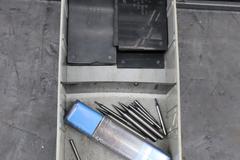 Multi-Drawer Cabinet (16) with Contents: Carbide End Mills, HSS Drills and More