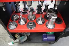 Huot 50 Taper Tool Cart with CT50 Tool Holders, Haas Retention Knobs, Step Clamps